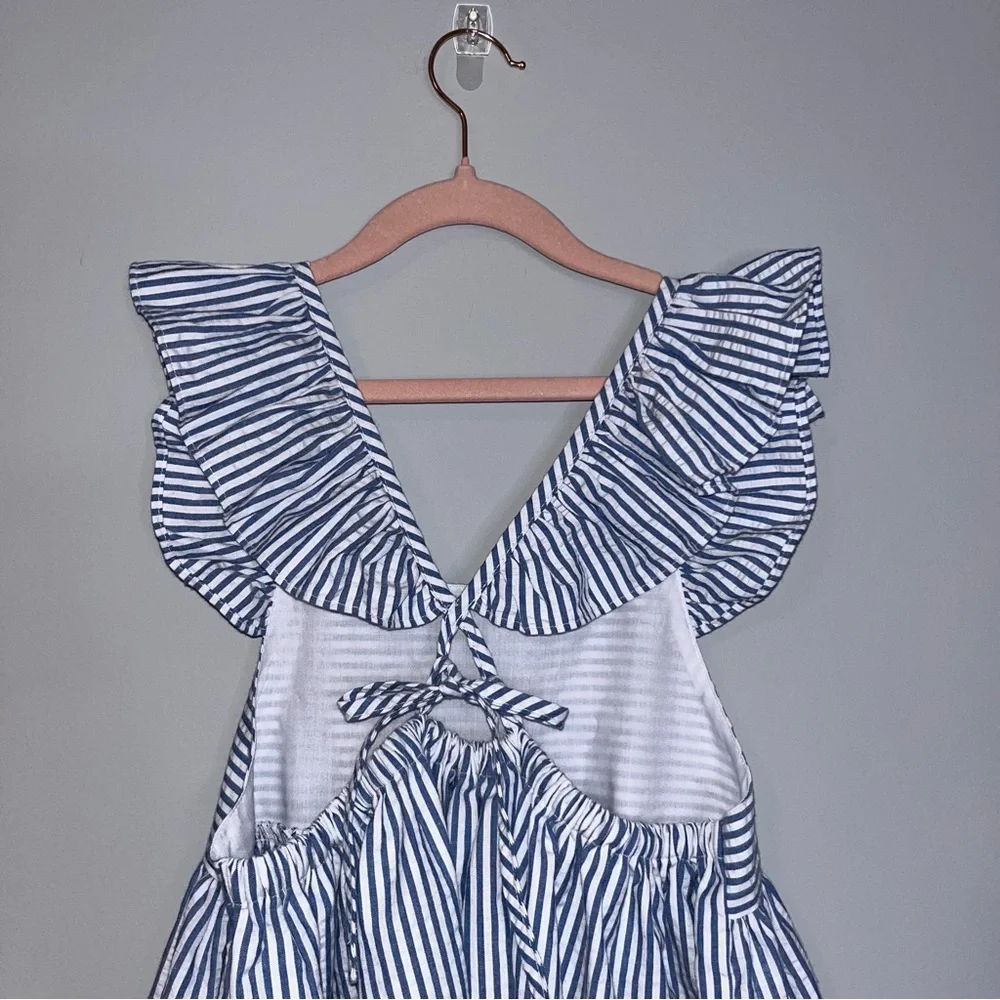 Kelly's Kids Blue and White Ruffled Sundress